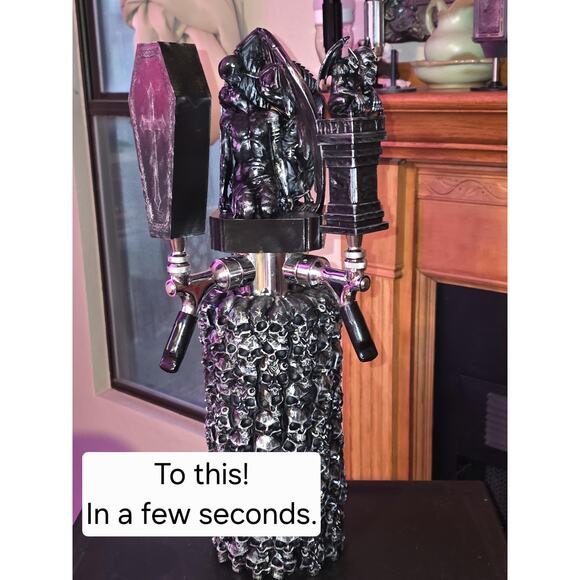 Halloween Kegerator Tap Tower Set: Skull, Gargoyle, Coffin - Hand Finished - Picture 3 of 8